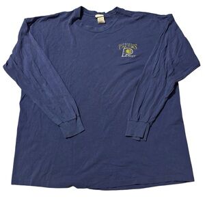 Riddell Indiana Pacers Long Sleeve T-shirt Embroidered Logo NBA Vintage XL